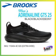 💥NEW💥 BROOKS MEN'S ADRENALINE GTS 25 (110454 4E 020) EXTRA WIDE CUTTING RUNNING SHOE (BLACK/BLACK/EB