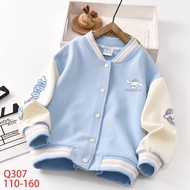 4-15Y Girls spring Cinnamoroll Jacket Sanrio baseball jersey kids sky blue coat-152c4c8b
