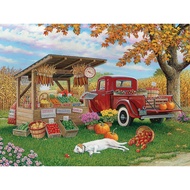 300 Piece Jigsaw Puzzle for Adults 18" x 24" - Taste of Autumn – Fall Farm Market Dog Truck Apple Fi
