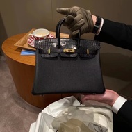 【超級保值❗️收藏家級別✨大全套有購證】Hermes黑金birkin 25 touch方塊鰐togo 皮