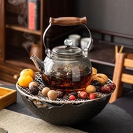 琨德電陶爐煮茶器圍爐煮茶家用室內插電烤茶玻璃燒水壺煮茶壺一套