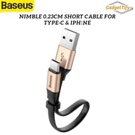 Baseus Nimble iP/Type C Cable 23CM short cable powerbank cable iP Huawei Redmi
