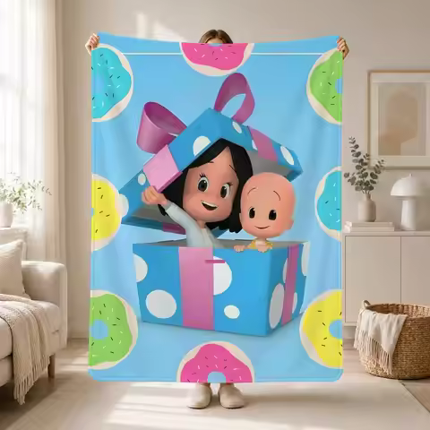 Colorful Kids Cartoon Cleo & Cuquin Throw Soft Plush Flannel Throw Blanket Sofa Bed Travel Home Deco