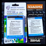 ORIGINAL DOUBLE POWER Battery batre Xiaomi Redmi 7 Note 8 BN46 - BN 46 Brain power