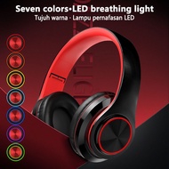 3 WARNA DESIGN Wireless Headset Bluetooth 5.0 Colorful LED Bass Stereo Wireless Headphones have mic Ove-Ear Headphones