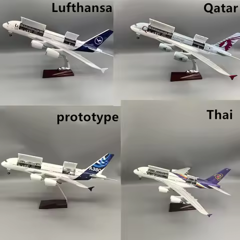 1:160 Diecast Model Emirates/Lufthansa/Prototype/Thailand A380Airways Openable Cabin Door Airplane W