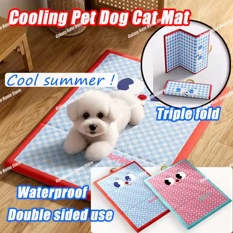 Waterproof Thickened Cooling Pet Dog Cat Mat Foldable Double-sided Puppy Coolant Dog Kennel Dog Bed
