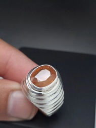 男士黃色藍寶石戒指 普卡拉石戒指 男士天然黃色藍寶石戒指