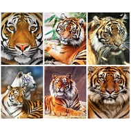 RUOPOTY 60x75cm/50x65cm/40x50cm Frame Painting By Numbers Tiger Hand Painted DIY Frame Unique Gift W