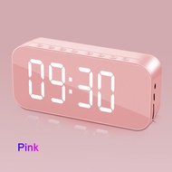 Bluetooth Speaker With Makeup Mirror Alarm Clock Music Player FM Radio Subwoofer LED Screen Display