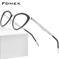 FONEX Acetate แว่นตา Cateye สำหรับผู้หญิง Cat Eye กรอบแว่นตา2022 New Optical สไตล์เกาหลีสไตล์ความงามวัยรุ่นวัยรุ่นแว่นตาไร้สาย F1008