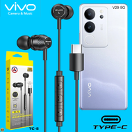 หูฟัง สมอลทอล์ค VIVO Type-C ไทป์ซี In Ear สำหรับ วีโว่ V29 5G รูปทรงสวยงาม สวมใส่สบาย เสียงดี เบสนุ่ม ปรับระดับเสียง ตัดเสียงรบกวน  T5