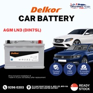 DELKOR AGM LN3 (70AH) Vehicle Battery | Shop Install /Onsite Car Battery Replacement Service DIN75L