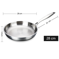 Konco 304 stainless steel frying pan non-stick pot Gas  Induction cooker 28cm/30cm flat frying pan Kitchen cooking woks