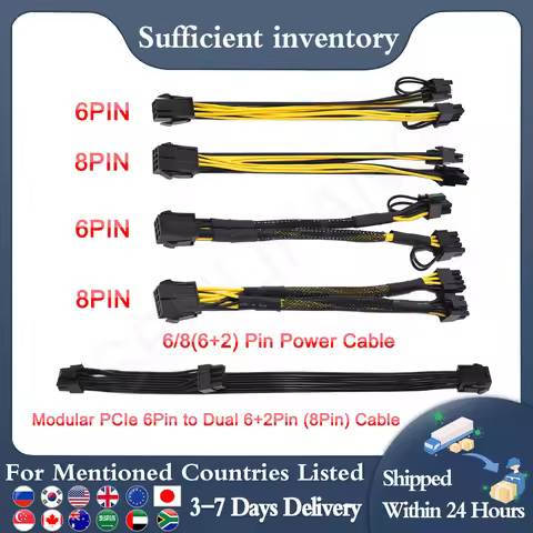 SENLIFANG 10 PCS 6Pin 8Pin PCI Express to Dual PCIE 8 (6+2)Pin Power Cable Graphics Card PCI-E GPU D