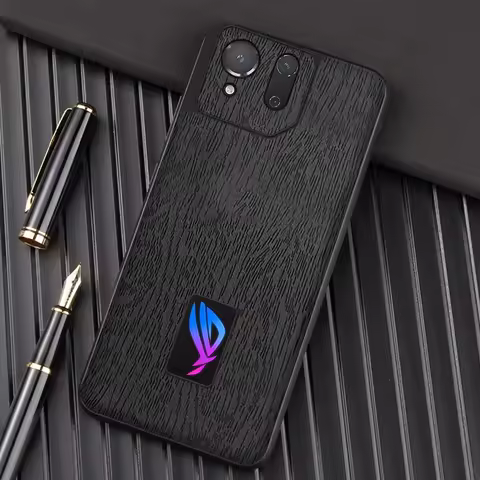 For Asus ROG Phone 8 Pro Wood Texture Leather Phone Case For Rog Phone 7 Pro Hard PC Shockproof Cove