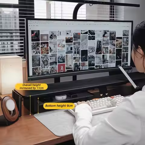 Modular Z3 Monitor Riser Stand Office Wooden Computer Storage Rack Minimalist Monitors Riser Holder 