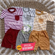 6 pcs/3 boys' suits short-sleeved baby boy suits + pockets baby boy suits