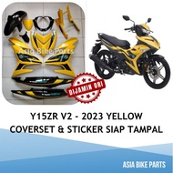 Yamaha Y15ZR V2 Body Cover with Graphic / Coverset siap tampal Stripe 2023 Yellow Kuning - B17-F0000
