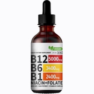 Vitamin B12 and B6 Liquid Drops B12 Sublingual Vitamin B Complex - B 12 Vitamin 5000mcg - B12 Methyl