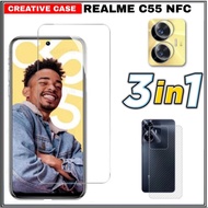 3 INC PACKAGE 1 Tempered Glass REALME C55 NFC Protection Clear Glass - REALME C55 NFC, CLEAR