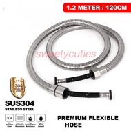 SUS304 FLEXIBLE HOSE BIDET 1.2MPREMIUM SILVER ShOwer Hose Shower Head