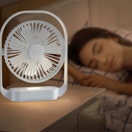 Stat Desk Fan Small Fan Quiet USB Fan with LED Light Table Fan Electric Rechargeable Desktop Fan with 4 Speed Desk Fan