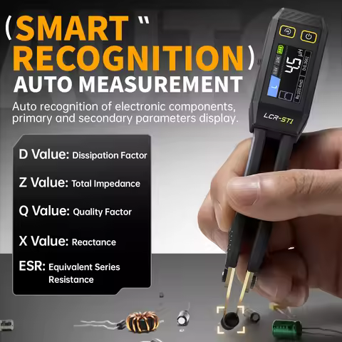 FNIRSI LCR-ST1 Mini Smart Tweezer LCR SMD ESR Tester Resistance Capacitance Inductance Continuity Di