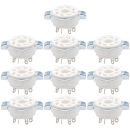 10PCS Chassis Mount 8 Pin K8A Octal Ceramic Tube Sockets for KT88 KT66 6SN7 5AR4 GZ34 5881 6V6 5U4G
