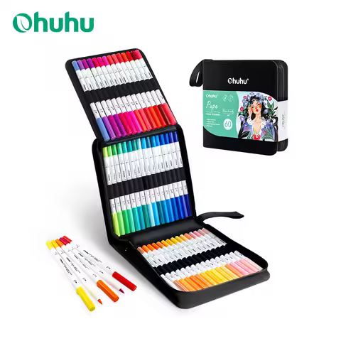 Ohuhu Markers Paper-friendly Water-based Coloring Markers Dual Brush Fineliner Tips Markers Coloring