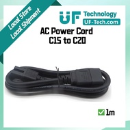 UFTECH C15 to C20 AC Power Cord Extension Cable 1m