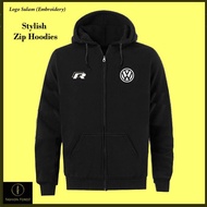 Zipper Hoodie Jacket Sulam -Embroidery VW Golf R Volkswagen Logo (Sulam) Tuning Racing Team Brake Mo