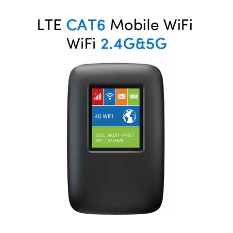 4G LTE CAT6 Portable Sim Card Wifi Hotspot WiFi 2.4g&5g AX600 Plug&Play Mobile WiFi Router with 3000