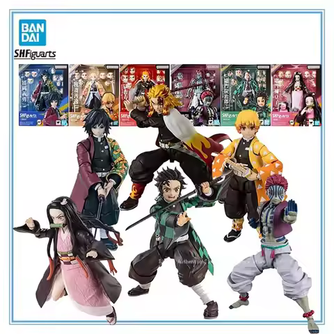 Bandai Demon Slayer Model Kit SHF Zenitsu Agatsuma Nezuko Tanjirou Akaza Kyoujurou Rengoku Giyuu Tom