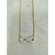 MATA 4 gram young gold white eye ribbon nori necklace