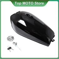 For Honda CG125 CG125S CG250 Black Motorcycle Universal 9L Gas Tank Cafe Racer Vintage Fuel Tank with Cap Switch