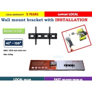 Supply and install for  for Super Large 42" - 120" inch tv, Wall Mount TV mount TV Brackets (Fixed)