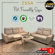 Living Mall Issa 2/3-Seater Sofa Pet-Friendly Leathaire Fabric ZigZag Spring and Pocket Spring Sofa