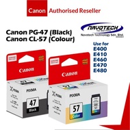 ORIGINAL Canon PG-47 / CL-57 / CL-57S / PG47 /CL57 /CL57S Original Ink Cartridge. E410 E470 CANON PG47 CL57 CL57S E410