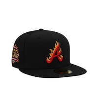 AA quality New Era Atlanta Braves 150th Anniversary Black Fire Edition 59Fifty fitted hat 9Forty A-f