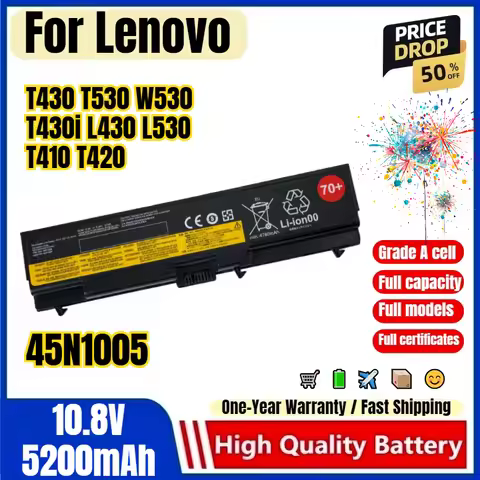 45N1005 for Lenovo T430 T530 W530 T430i L430 L530 T410 T420 Laptop Battery High Quality Capacity Bat