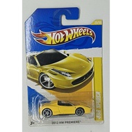 Hot Wheels Ferrari 458 Spider Yellow