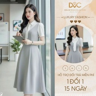 [In stock] DS6857 mixed color office dress - Elegant and sophisticated - GENUINE DVC