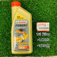 💯 Original Castrol Power 1 Cruise 15W-50 Synthetic 4T Minyak Hitam 1 Litre COMBO