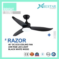 Bestar Razor 46/54 Inch Ceiling Fan + 24W RGB LED Light Kit
