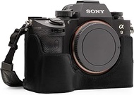 MegaGear MG1243 Sony Alpha A7RIII, A9, A7III Ever Ready Genuine Leather Camera Half Case and Strap -