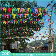 100 Meters 150pcs Triangle Flags Colorful Fiesta Flag Rainbow Pennant Banner Celebrate Party Decor