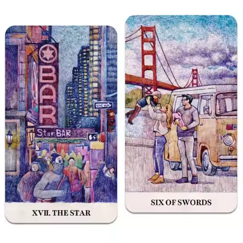 City Labyrinth Tarot 12*7cm, 78 Cards Tarot Deck | Indy Tarot Pen-drawn about Life In New York In Th