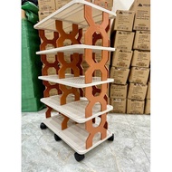 Kệ Để Giày Dép 2 Khoang 5 Tầng Có Bánh Xe Di Chuyển Dễ Dàng kệ kệ giày kệ dép kệ 2 tầng kệ 3 tầng kệ