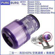 旺角實店銷售 台灣 PureBurg 淨博 吸塵機替換後置HEPA 2合1濾網濾芯 (Dyson適用 V11 Animal Pro & V11 Absolute Pro & Fluffy & SV14